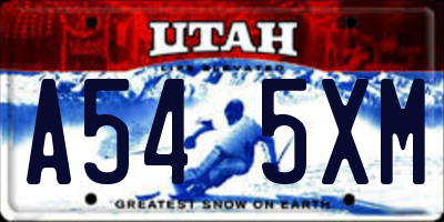 UT license plate A545XM
