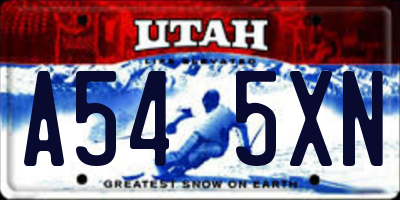 UT license plate A545XN