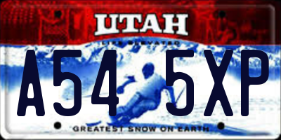 UT license plate A545XP