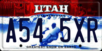 UT license plate A545XR
