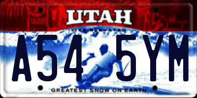 UT license plate A545YM