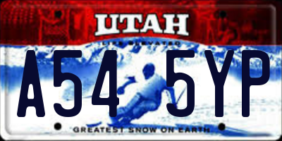 UT license plate A545YP