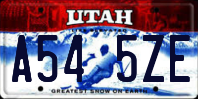 UT license plate A545ZE