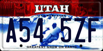 UT license plate A545ZF