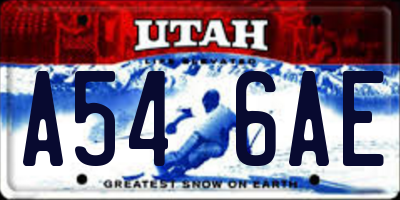 UT license plate A546AE