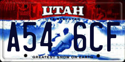 UT license plate A546CF
