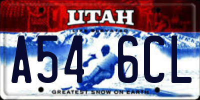UT license plate A546CL