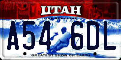 UT license plate A546DL