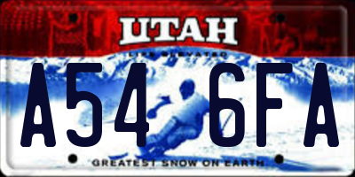 UT license plate A546FA