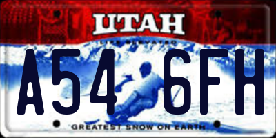 UT license plate A546FH