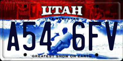 UT license plate A546FV