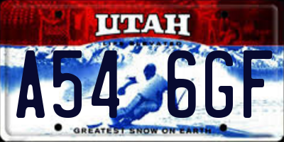 UT license plate A546GF