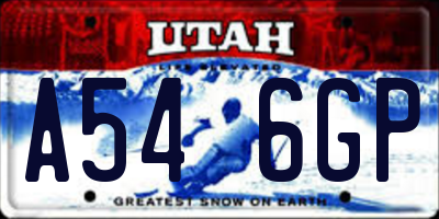 UT license plate A546GP
