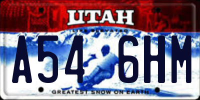 UT license plate A546HM