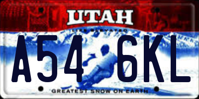 UT license plate A546KL