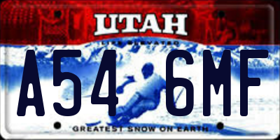 UT license plate A546MF