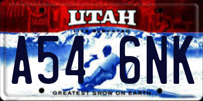 UT license plate A546NK