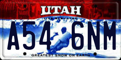 UT license plate A546NM