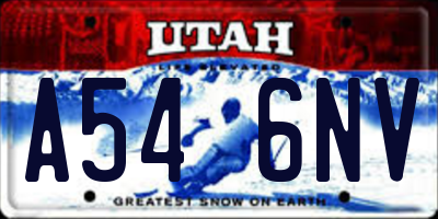 UT license plate A546NV