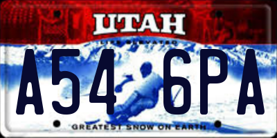 UT license plate A546PA