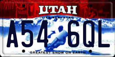 UT license plate A546QL