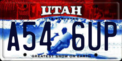 UT license plate A546UP