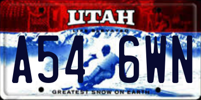 UT license plate A546WN