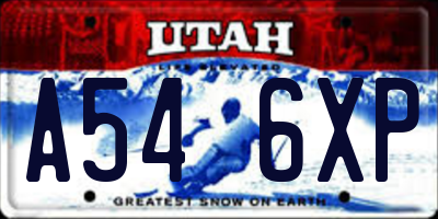 UT license plate A546XP
