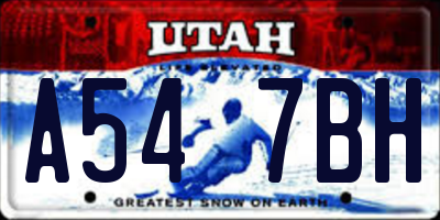 UT license plate A547BH