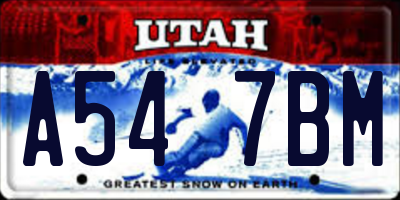 UT license plate A547BM