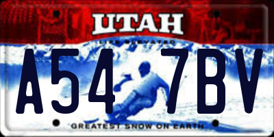 UT license plate A547BV
