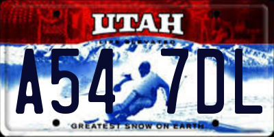 UT license plate A547DL