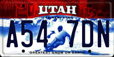 UT license plate A547DN