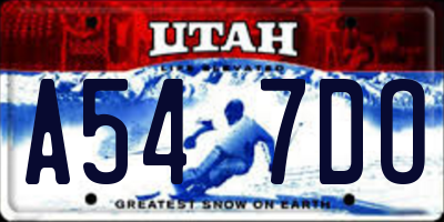 UT license plate A547DO