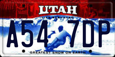 UT license plate A547DP