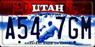 UT license plate A547GM