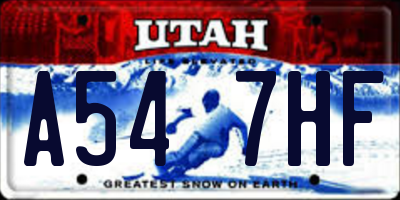 UT license plate A547HF