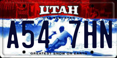 UT license plate A547HN