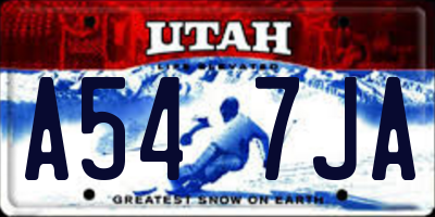UT license plate A547JA