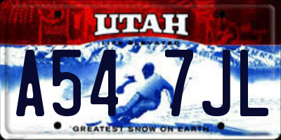 UT license plate A547JL
