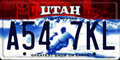 UT license plate A547KL