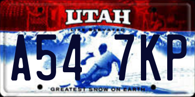 UT license plate A547KP