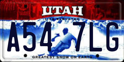 UT license plate A547LG