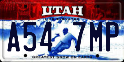 UT license plate A547MP