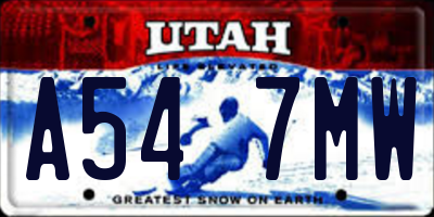 UT license plate A547MW