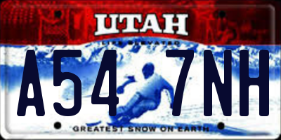 UT license plate A547NH