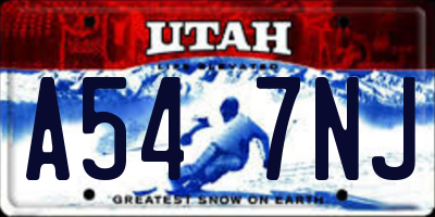 UT license plate A547NJ