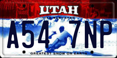 UT license plate A547NP