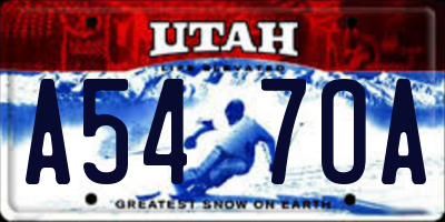 UT license plate A547OA