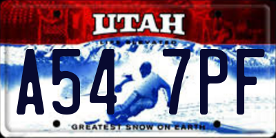 UT license plate A547PF